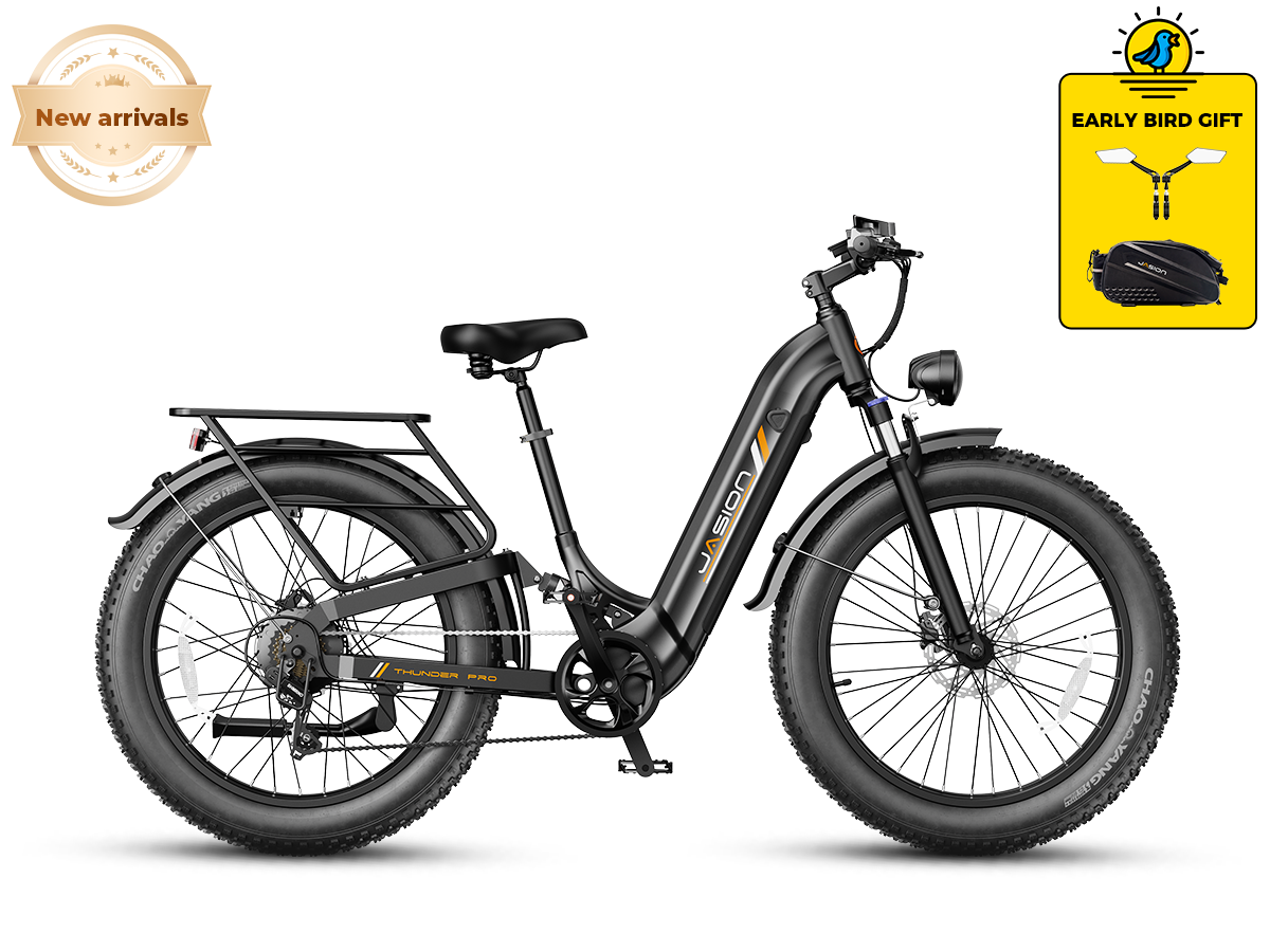 Jasion Thunder Pro ST Electric Fat Tire Bike – 2000W, 35 MPH, 52V 20Ah Battery, 90-Mile Range