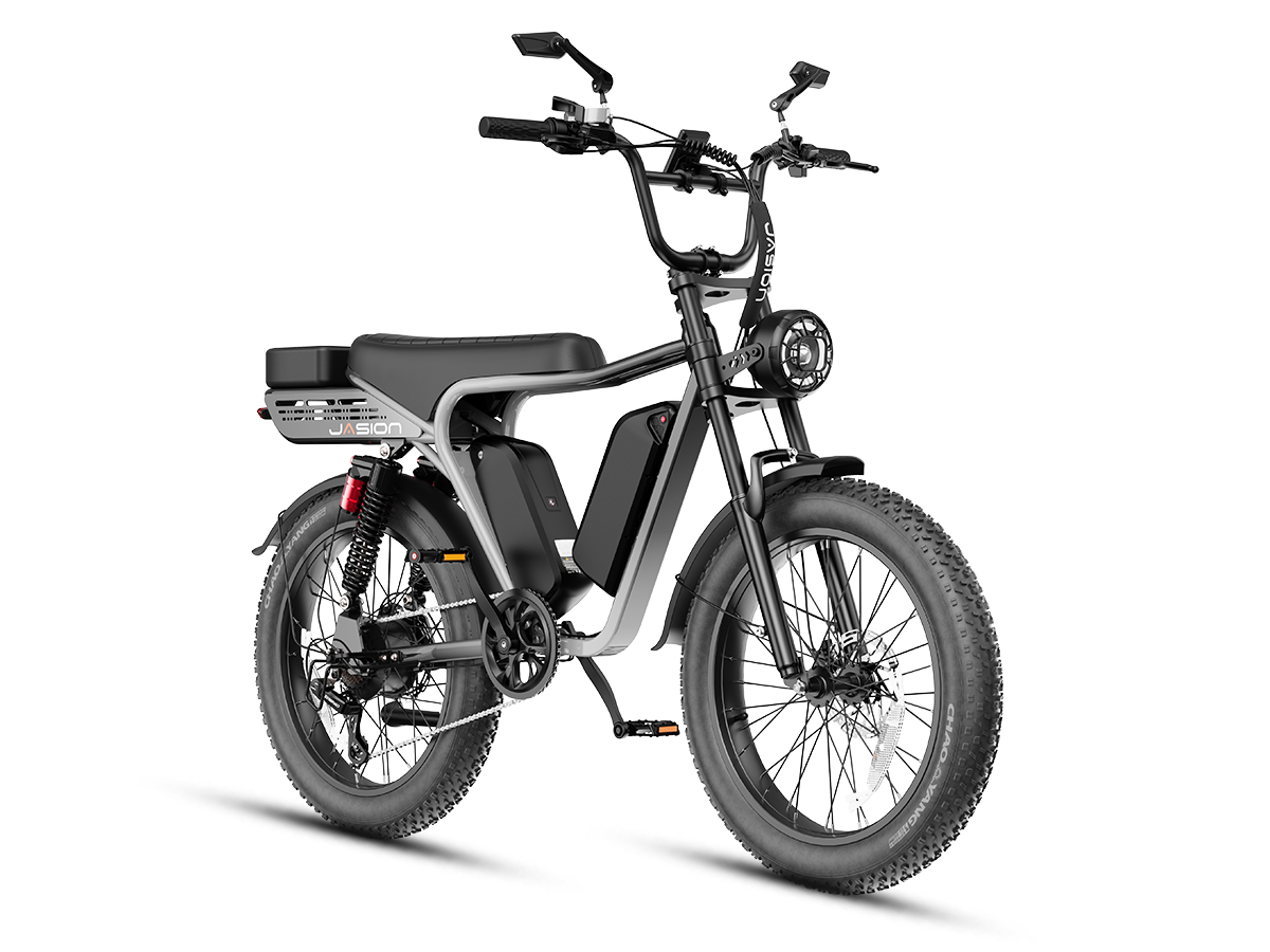 Jasion RetroVolt Max Moped-Style Electric Bike – 2000W, 35+ MPH, 52V 40Ah Dual Battery, 150-Mile Range