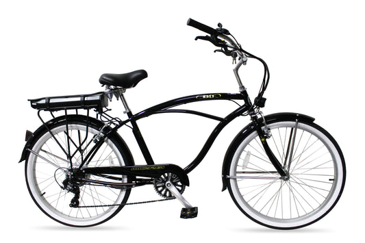 Micargi Bali 350W 26" Electric Beach Cruiser 15.5MPH Top Speed 48V 10.5Ah 7-Speed Pedal Assist