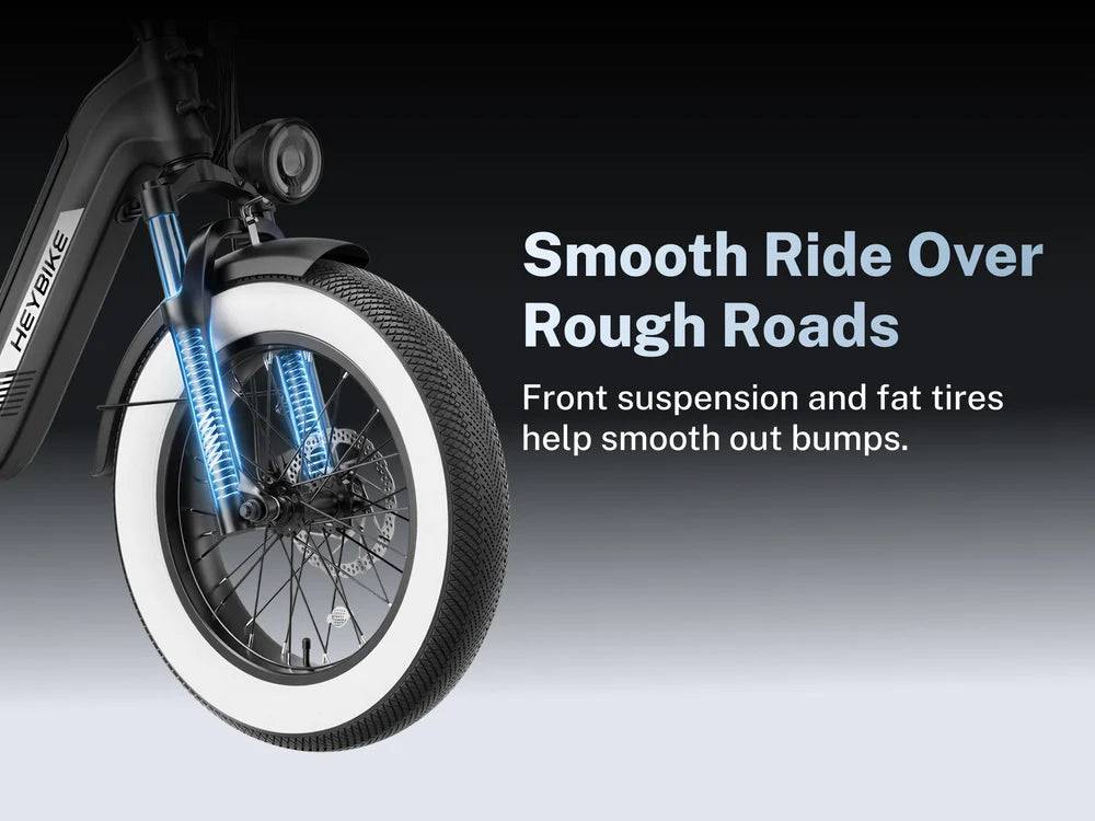Heybike Ranger S 2.0 Folding Fat Tire Electric Bike – 750W, 28 MPH, 55-Mile Range
