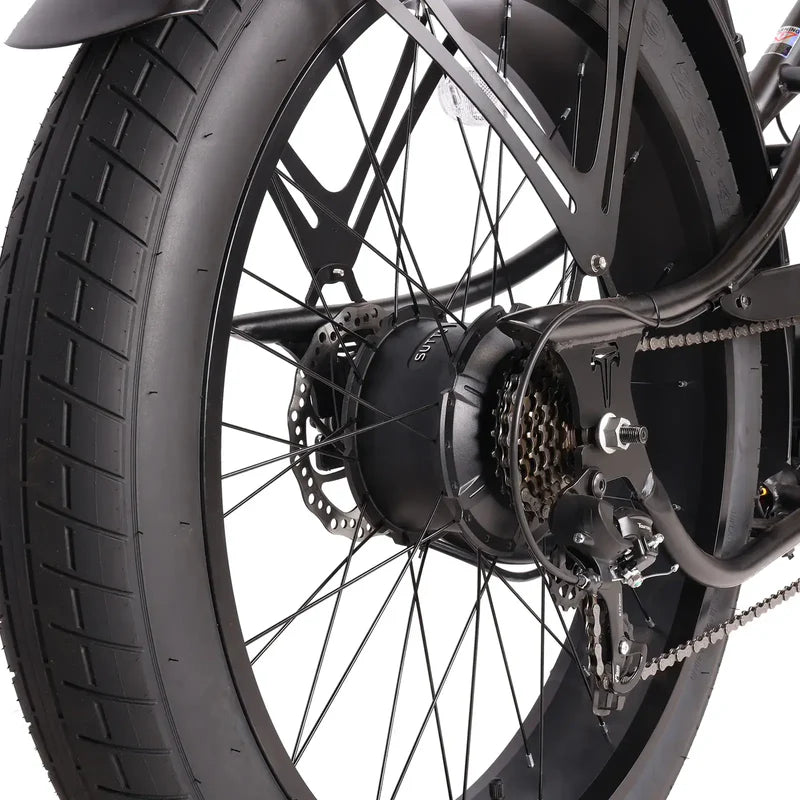 Tracer Legend GT7 1000W Stretch Cruiser Chopper E-Bike, 48V 20Ah Battery, 55–65 Mile Range, 26” Fat Tires, Shimano 7-Speed