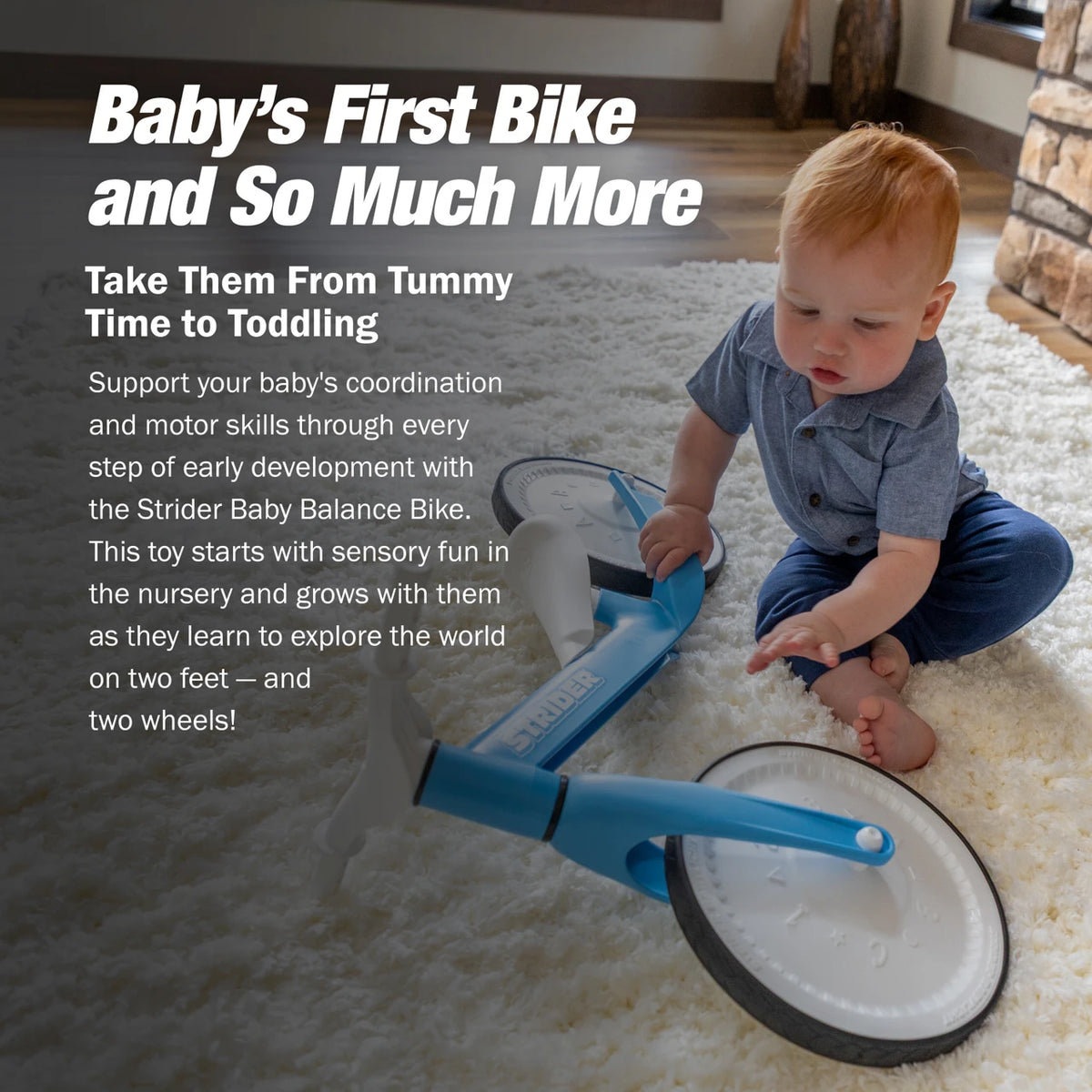 Strider Baby Balance Bike for Infants 0–18 Months – Lightweight 2.4 lb Indoor Developmental Ride-On Toy