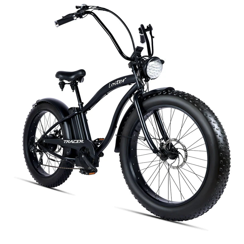 Tracer Loiter 26" 800W Cruiser E-Bike, 48V 17.5Ah Battery, 40–50 Mile Range, 26×4.0 Fat Tires, Shimano 7-Speed, Up to 25 MPH
