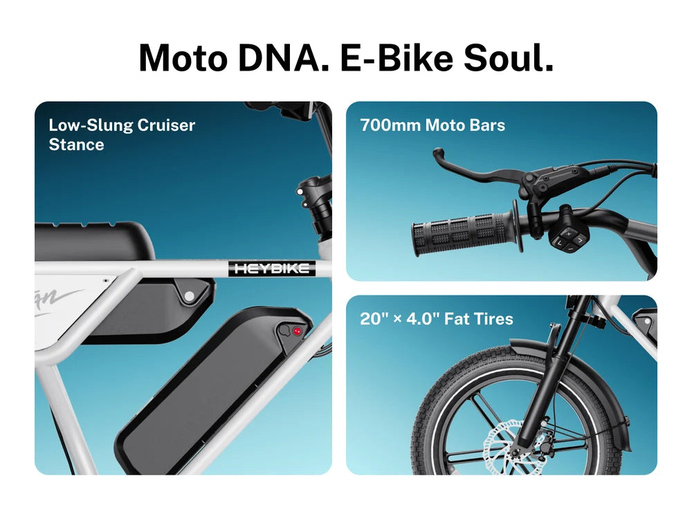 Heybike Titan Moped-Style Electric Bike – 750W, 20 MPH, 80-Mile Range