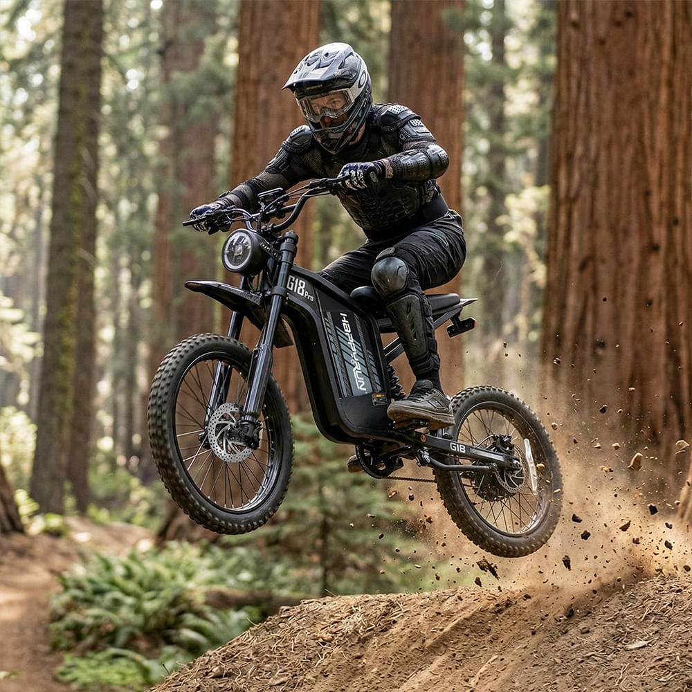 HappyRun G18 Pro Electric Dirt Bike, 4500W Peak, 38 MPH, 60V 35Ah Battery, 75-Mile Range