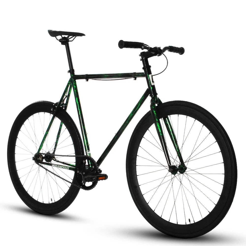 Golden Cycles GC-Green Savage Single Speed Road Bike Steel Frame 700c Wheels Flip-Flop Hub