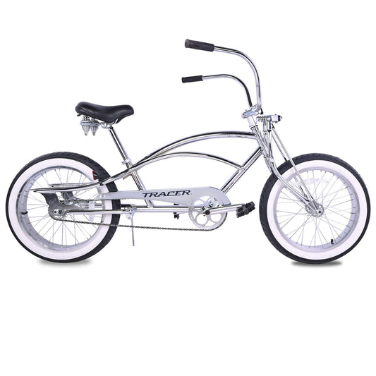 Tracer Master 2.0 GS Chrome 20" Stretch Cruiser Bike Single Speed Lowrider