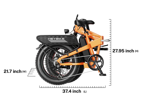 Heybike Mars 2.0 Folding Electric Bicycle 1000W Motor 28 mph 600Wh Battery