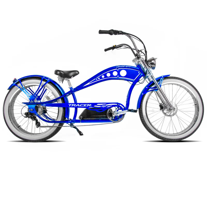 Tracer Chico GT7 750W Stretch Cruiser E-Bike, 48V 20Ah Battery, 50 Mile Range, 26” Fat Tires, Shimano 7-Speed