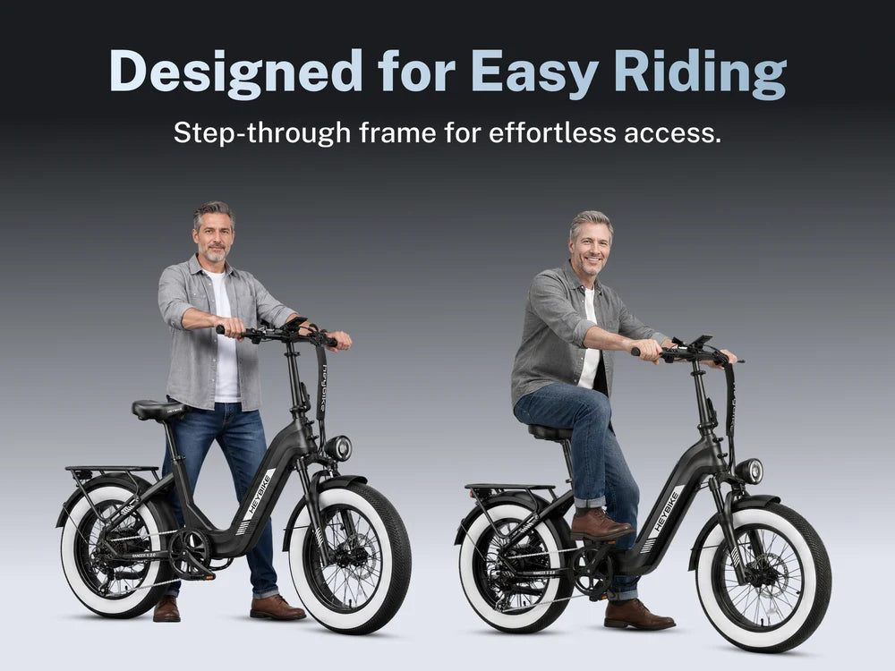 Heybike Ranger S 2.0 Folding Fat Tire Electric Bike – 750W, 28 MPH, 55-Mile Range
