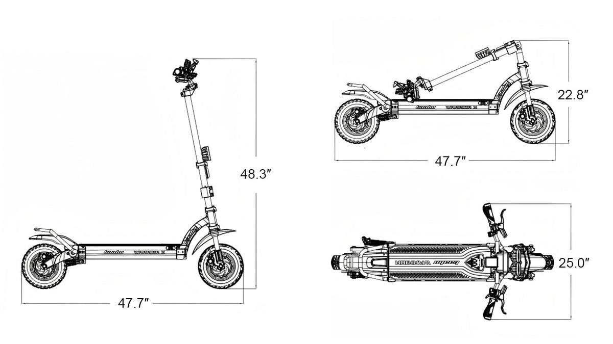 Kaabo Warrior X Plus Electric Scooter – 44 MPH, Dual 1100W Motors, 60V 21Ah Battery