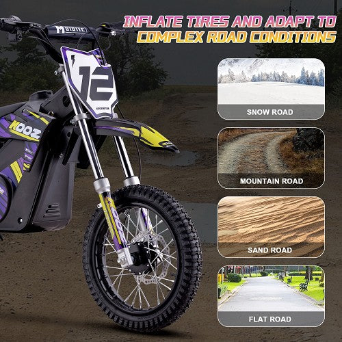 MotoTec 36V 1000W (HP112E) Electric Dirt Bike 1000W Motor 18 mph 36V 7.8Ah Battery