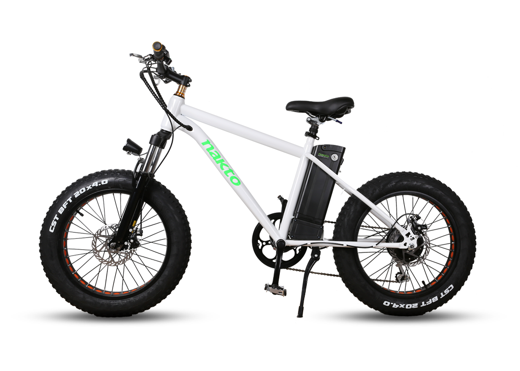 Nakto Mini Cruiser Electric Bike - White | Fat tire Bike | Bike Lover USA
