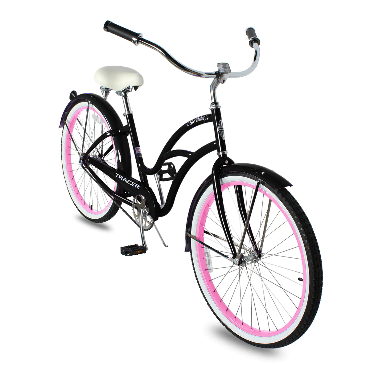 Tracer Taha 26" Beach Cruiser Bike 1 & 7 Speed For Female - Black Pink | Single Speed | Cruiser Bike | Adult Bikes | Beach Cruiser Bikes | Bike Lover USA
