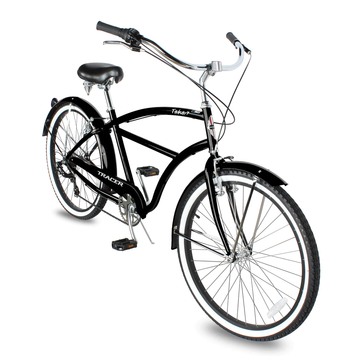 Tracer Taha 26" Beach Cruiser Bike 1 & 7 Speed For Male Shiny Black | 7 Speed | Single Speed | Cruiser Bike | Adult Bikes | Beach Cruiser Bikes | Bike Lover USA