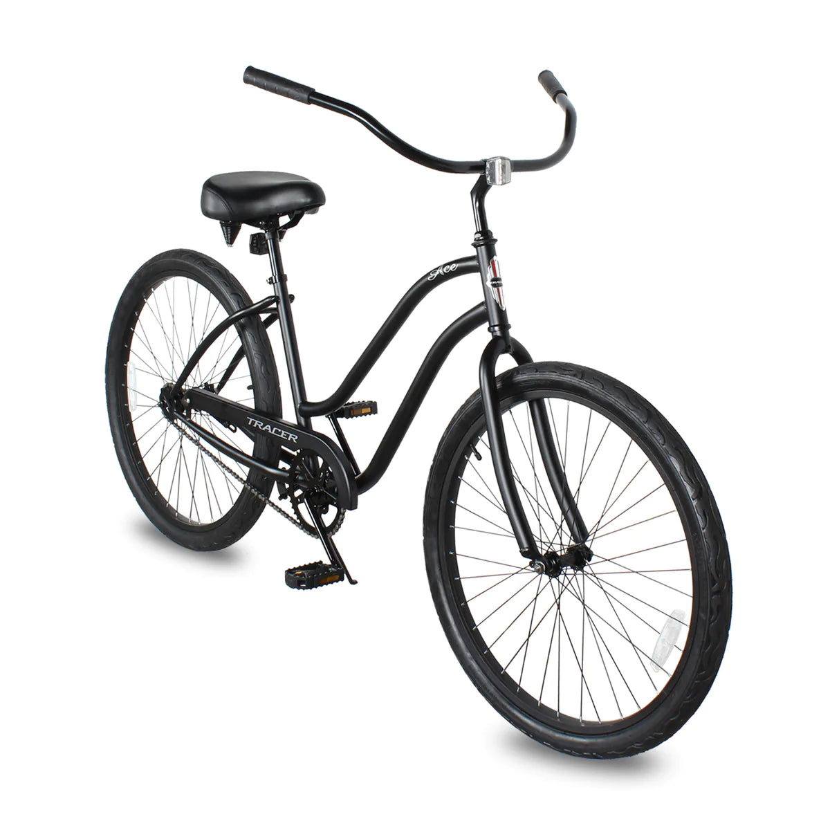 Tracer ACE-F 26" Beach Cruiser Bikes Single Speed - Matte Black | Beach Cruiser Bikes | Cruiser Bikes | Beach Bikes | Single Speed | Adult Bike | Bike Lover USA