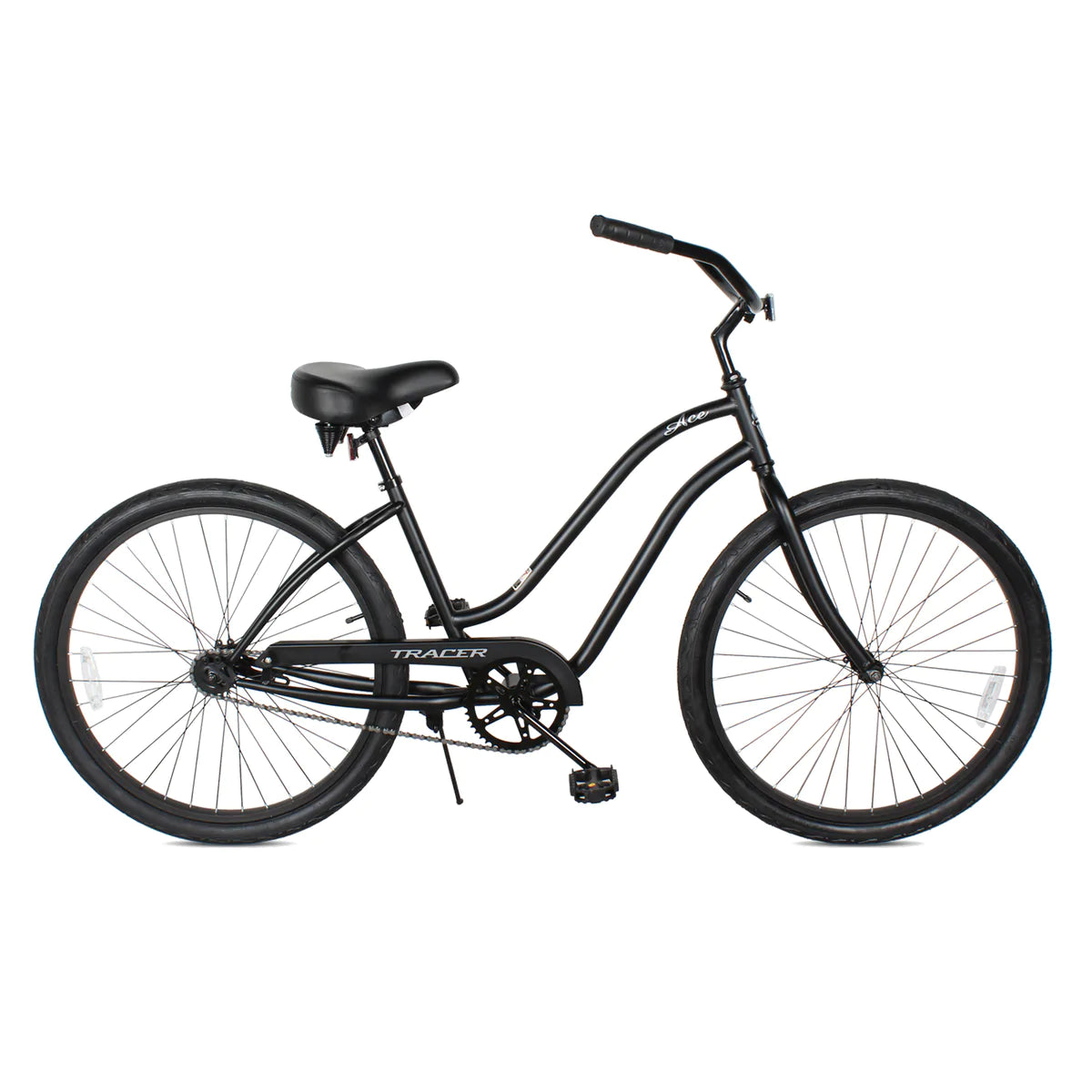 Tracer ACE-F 26" Beach Cruiser Bikes Single Speed - Matte Black | Beach Cruiser Bikes | Cruiser Bikes | Beach Bikes | Single Speed | Adult Bike | Bike Lover USA