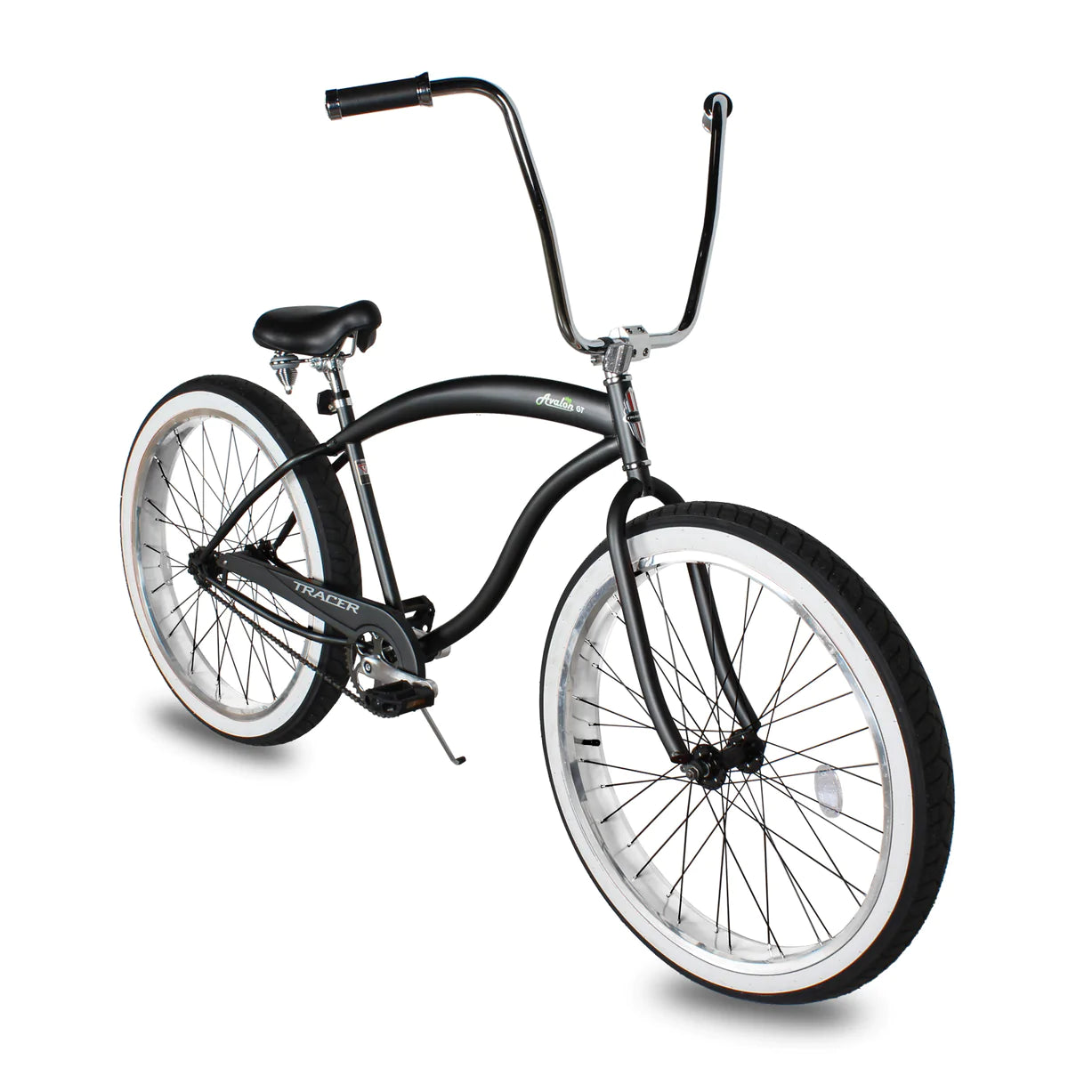 Tracer Avalon GT 26/29" Fat Tire Beach Cruiser Bike - 29" Matte Black/Polish | Beach Cruiser Bikes | Cruiser Bikes | Beach Bikes | 7-Speed | Single Speed | Single Speed Cycle | Adult Bike | Bike Lover USA