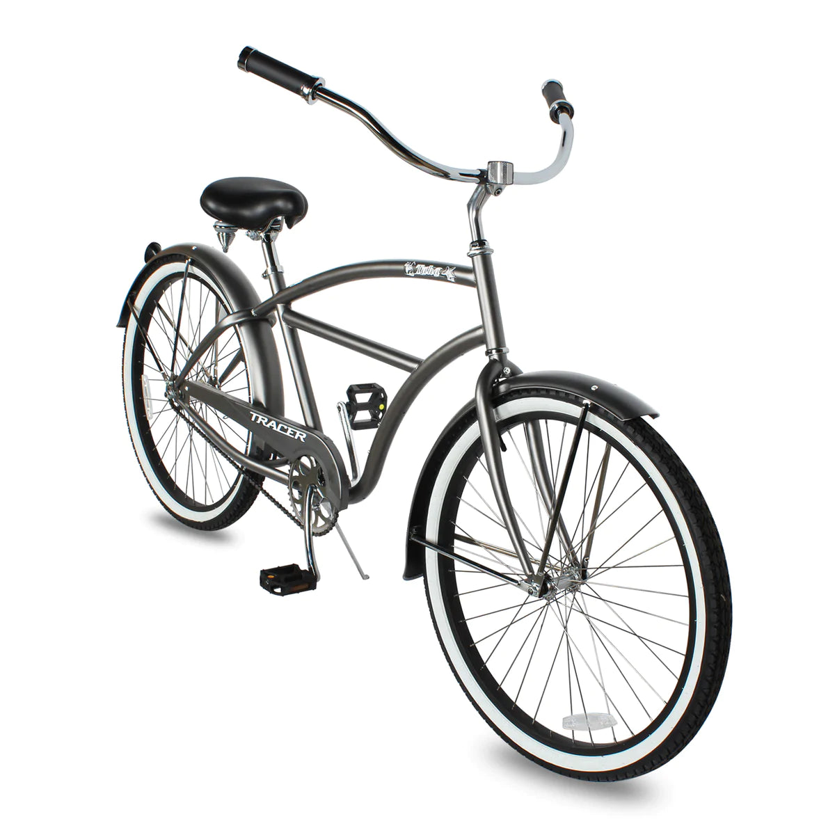 Tracer Taha 26" Beach Cruiser Bike 1 & 7 Speed For Male Matte Grey | 7 Speed | Single Speed | Cruiser Bike | Adult Bikes | Beach Cruiser Bikes | Bike Lover USA