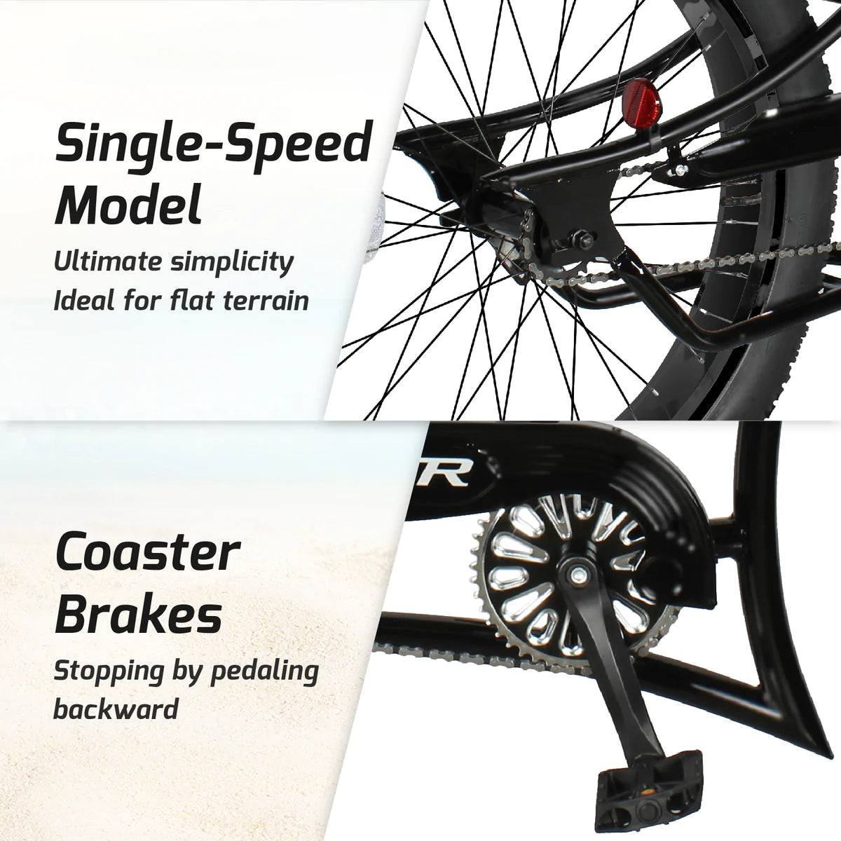 Tracer Siena GT 26" Chopper Stretch Cruiser Fat Tire Bike - Matte Black | Fat Tire Bike | Cruiser Fat Tire Bike | Stretch Bike | Fat Tire | Bike Lover USA