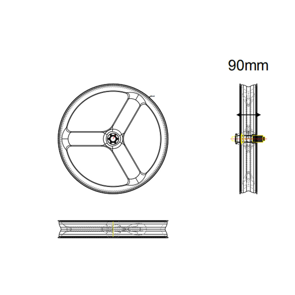 3 spoke Fat Bike Wheels