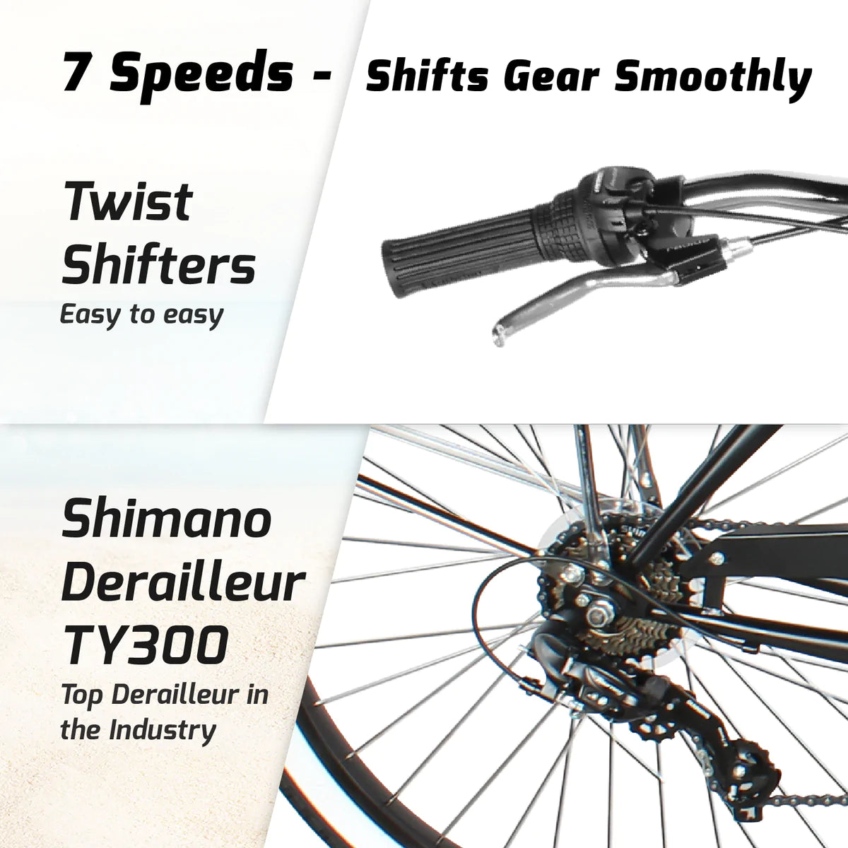 Tracer Taha 26" Beach Cruiser Bike 1 & 7 Speed For Male Matte Black | 7 Speed | Single Speed | Cruiser Bike | Adult Bikes | Beach Cruiser Bikes | Bike Lover USA