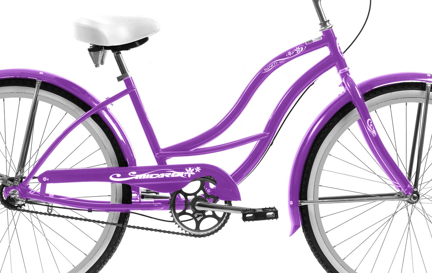 Micargi 24" Cantilever Steel Frame Cruiser w/ Shimano TX-31-7Speed V-Brake-Purple