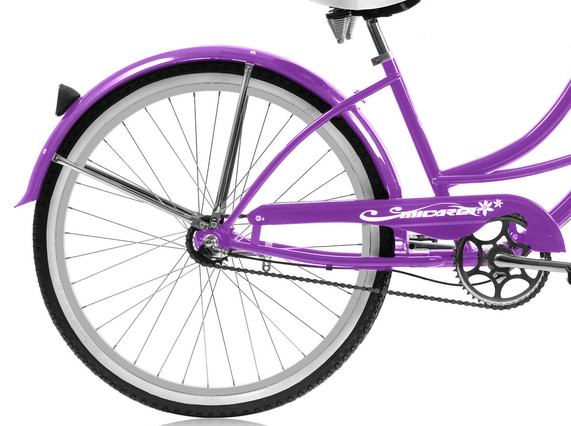 Micargi 24" Cantilever Steel Frame Cruiser w/ Shimano TX-31-7Speed V-Brake-Purple
