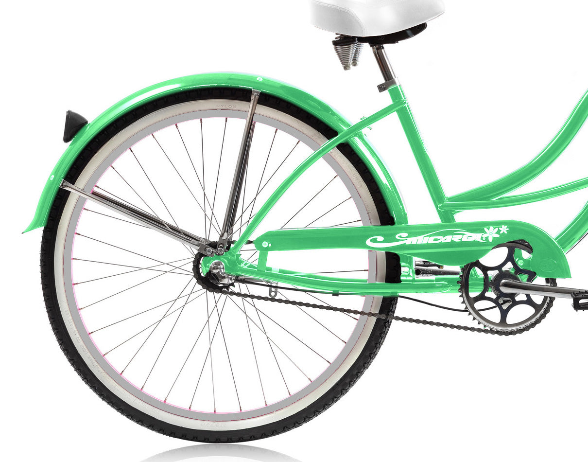 Micargi 24" Cantilever Steel Frame Cruiser w/ Shimano TX-31-7Speed V-Brake-Mintgreen