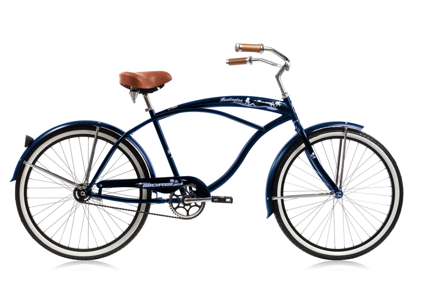 Micargi Huntington 26" Oversize Mono Tube Cruiser w/ Coaster Brake-Dark Blue