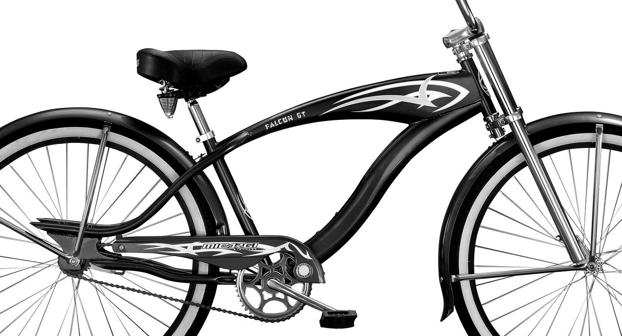 Micargi Falcon GT 26" Monocoque Cruiser w/ Triple Tree Chopper Fork Ape Handlebar Coaster Brake-Black