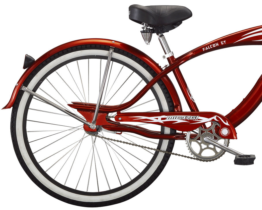 Micargi Falcon GT 26" Monocoque Cruiser w/ Triple Tree Chopper Fork Ape Handlebar Coaster Brake-Red