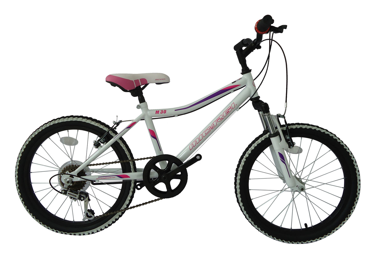 Micargi M30 20" Suspension MTB 12-SP Steel Frame Alloy Rims 36H-White