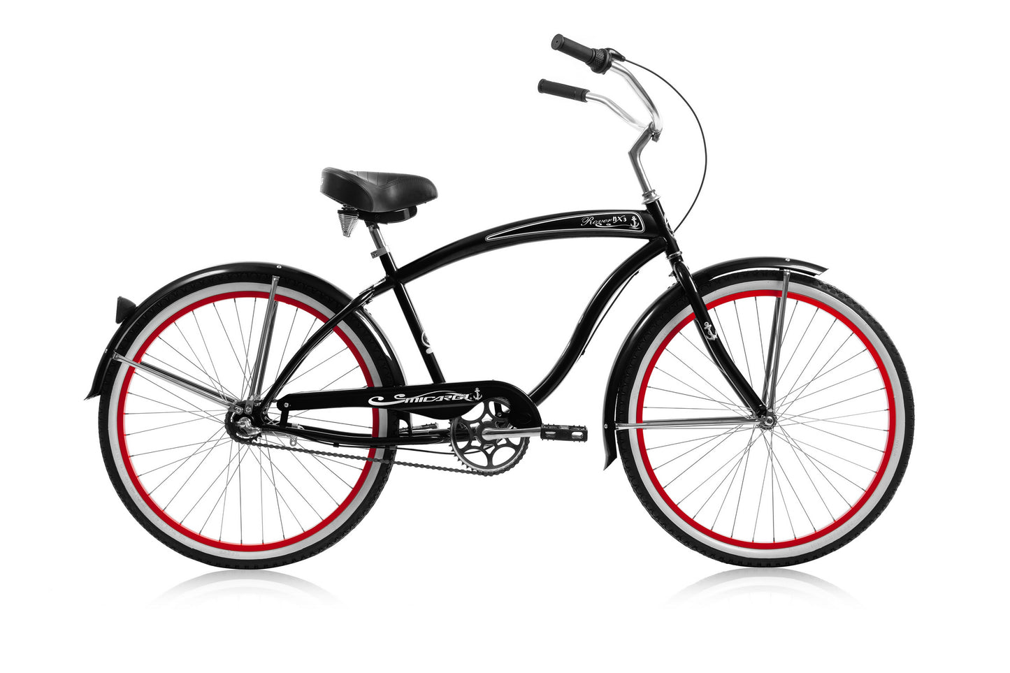Micargi Rover NX3 26" Large Mono Tube Cruiser w/ Shimano NEXUS INTER 3-Speed Coaster Brake - Matte Black