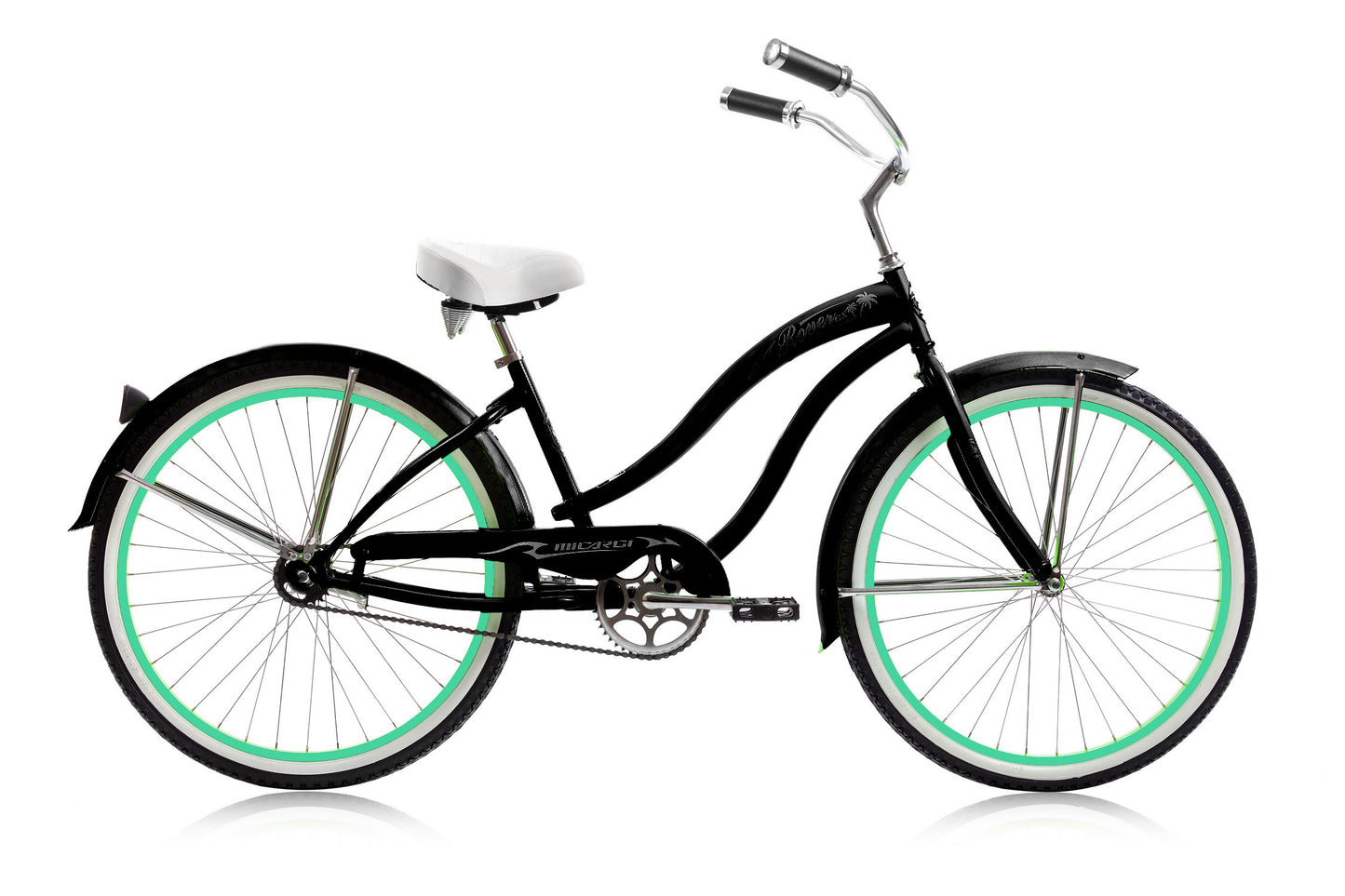 Micargi 26" Large Mono Tube Cruiser w/ Coaster Brake - Mint Black & Mint Green