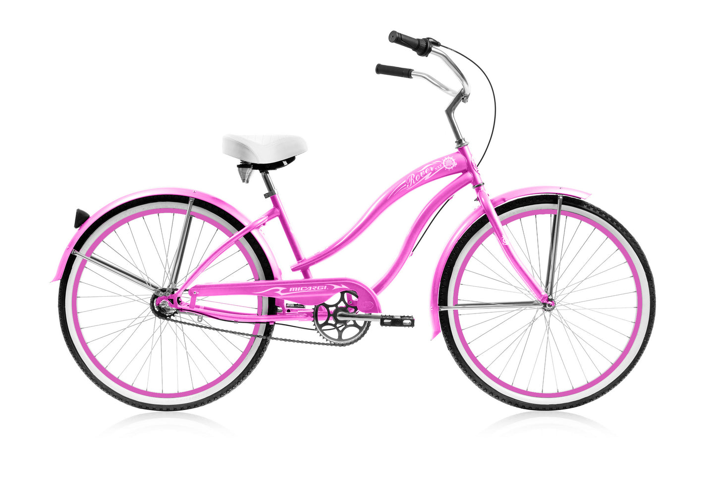 Micargi Rover NX3 26" Large Mono Tube Cruiser w/ Shimano NEXUS INTER 3-Speed Coaster Brake - Pink