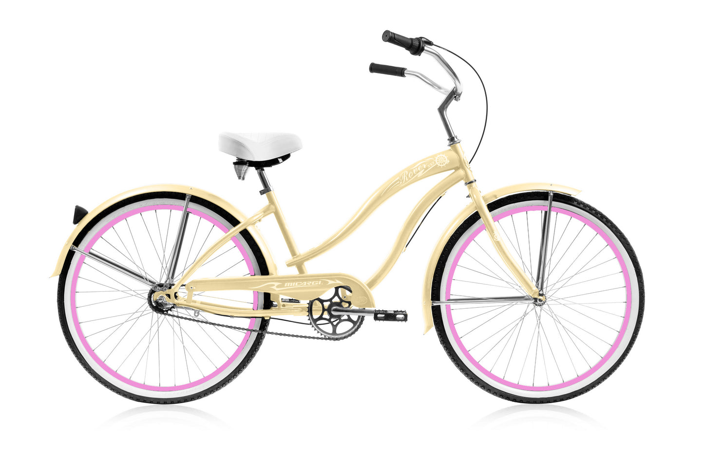 Micargi Rover NX3 26" Large Mono Tube Cruiser w/ Shimano NEXUS INTER 3-Speed Coaster Brake - Vanilla