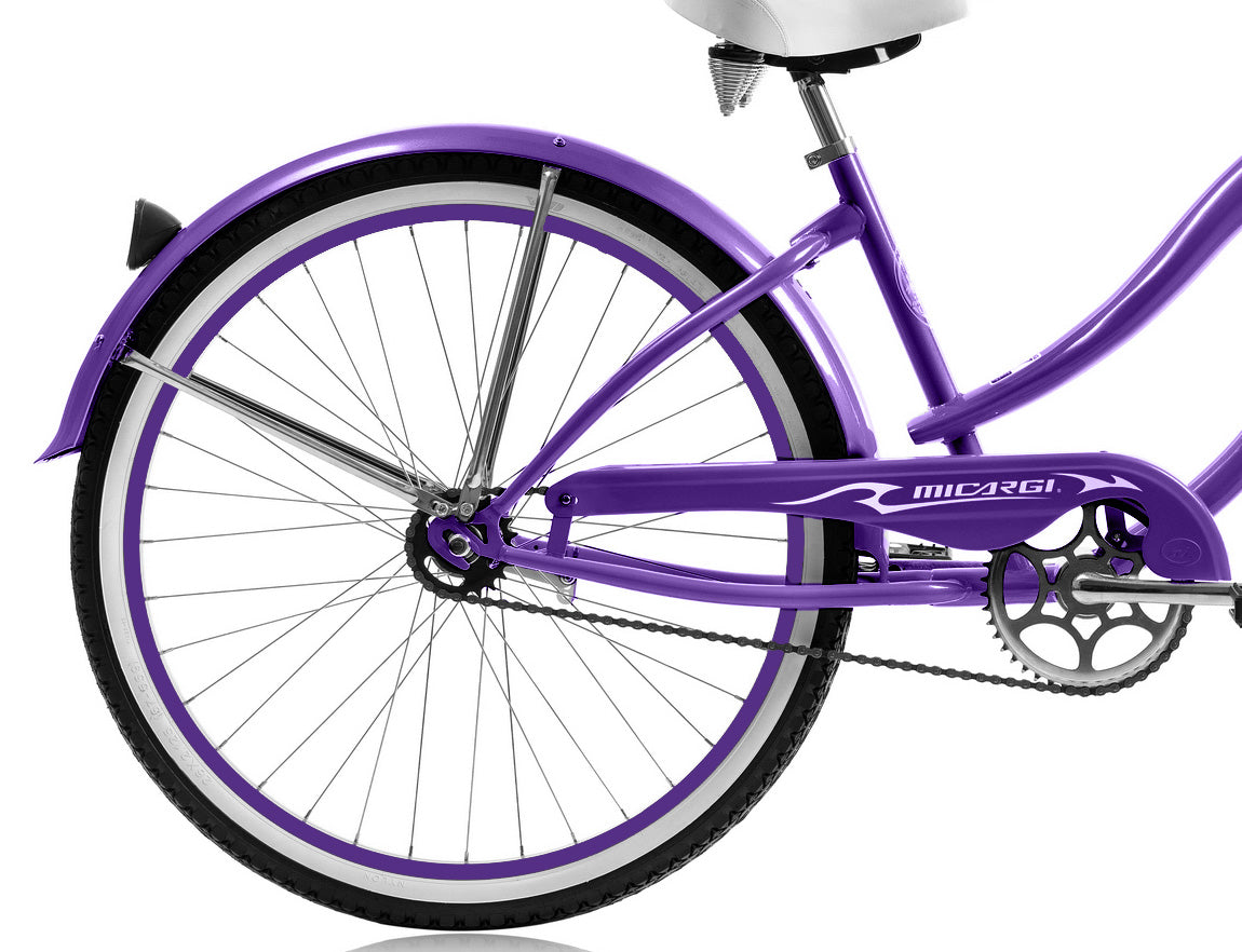 Micargi 26" Large Mono Tube Cruiser w/ Coaster Brake - Purple