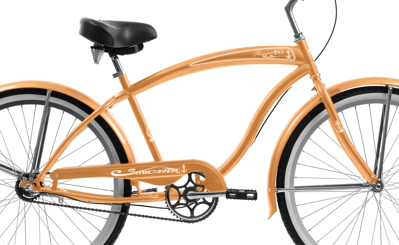 Micargi Rover NX3 26" Large Mono Tube Cruiser w/ Shimano NEXUS INTER 3-Speed Coaster Brake-Saffron