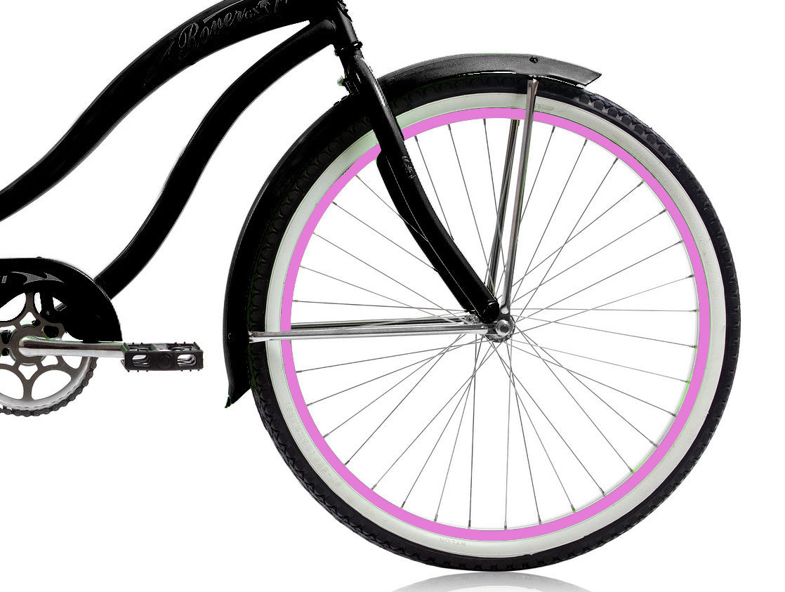Micargi 26" Large Mono Tube Cruiser w/ Coaster Brake-Mint Black & Pink