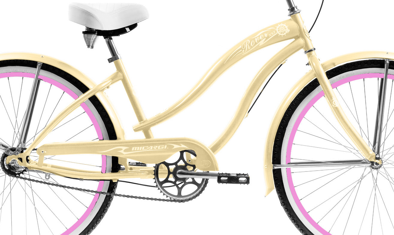 Micargi Rover NX3 26" Large Mono Tube Cruiser w/ Shimano NEXUS INTER 3-Speed Coaster Brake-Vanilla