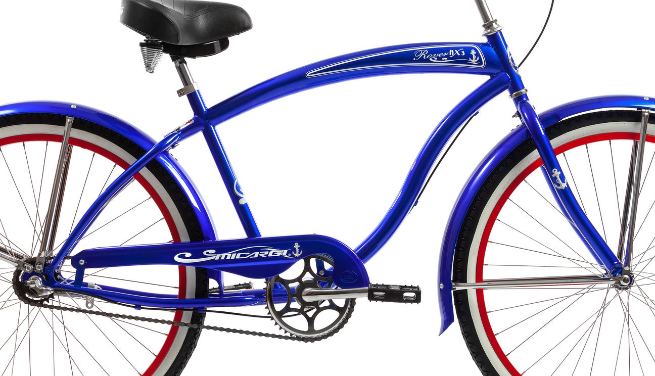 Micargi Rover NX3 26" Large Mono Tube Cruiser w/ Shimano NEXUS INTER 3-Speed Coaster Brake-Blue