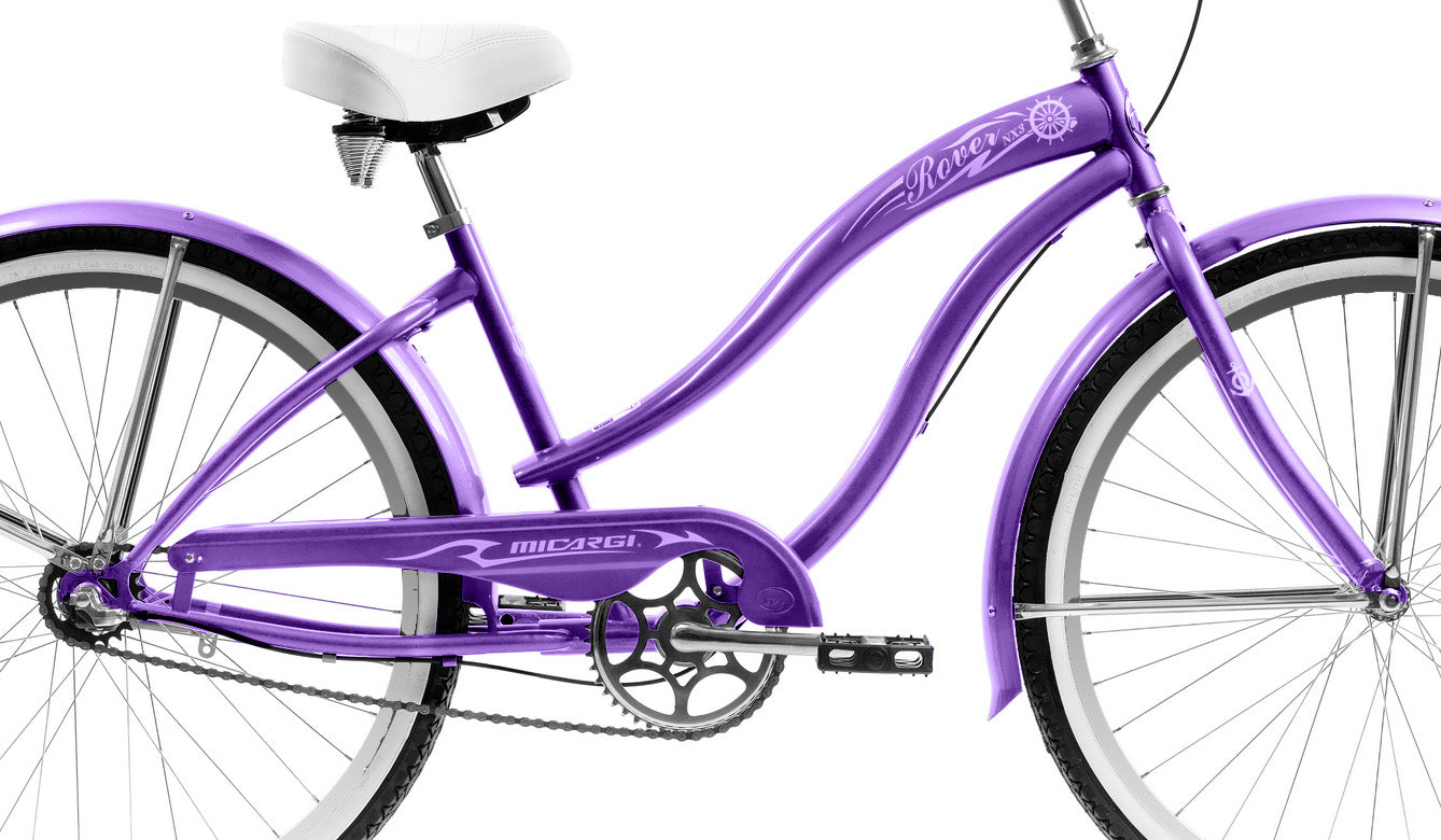 Micargi Rover NX3 26" Large Mono Tube Cruiser w/ Shimano NEXUS INTER 3-Speed Coaster Brake-Purple
