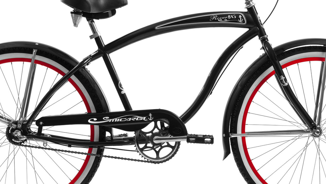 Micargi Rover NX3 26" Large Mono Tube Cruiser w/ Shimano NEXUS INTER 3-Speed Coaster Brake-MBlack