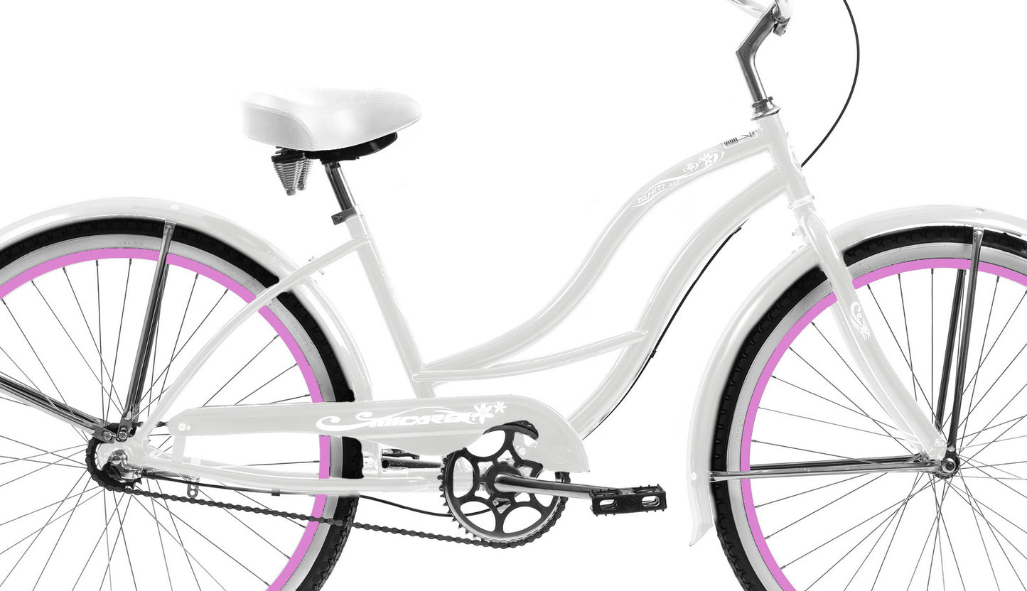 Micargi 26" Cantilever Steel Frame Cruiser w/ Shimano NEXUS INTER 3-Speed Coaster Brake - White