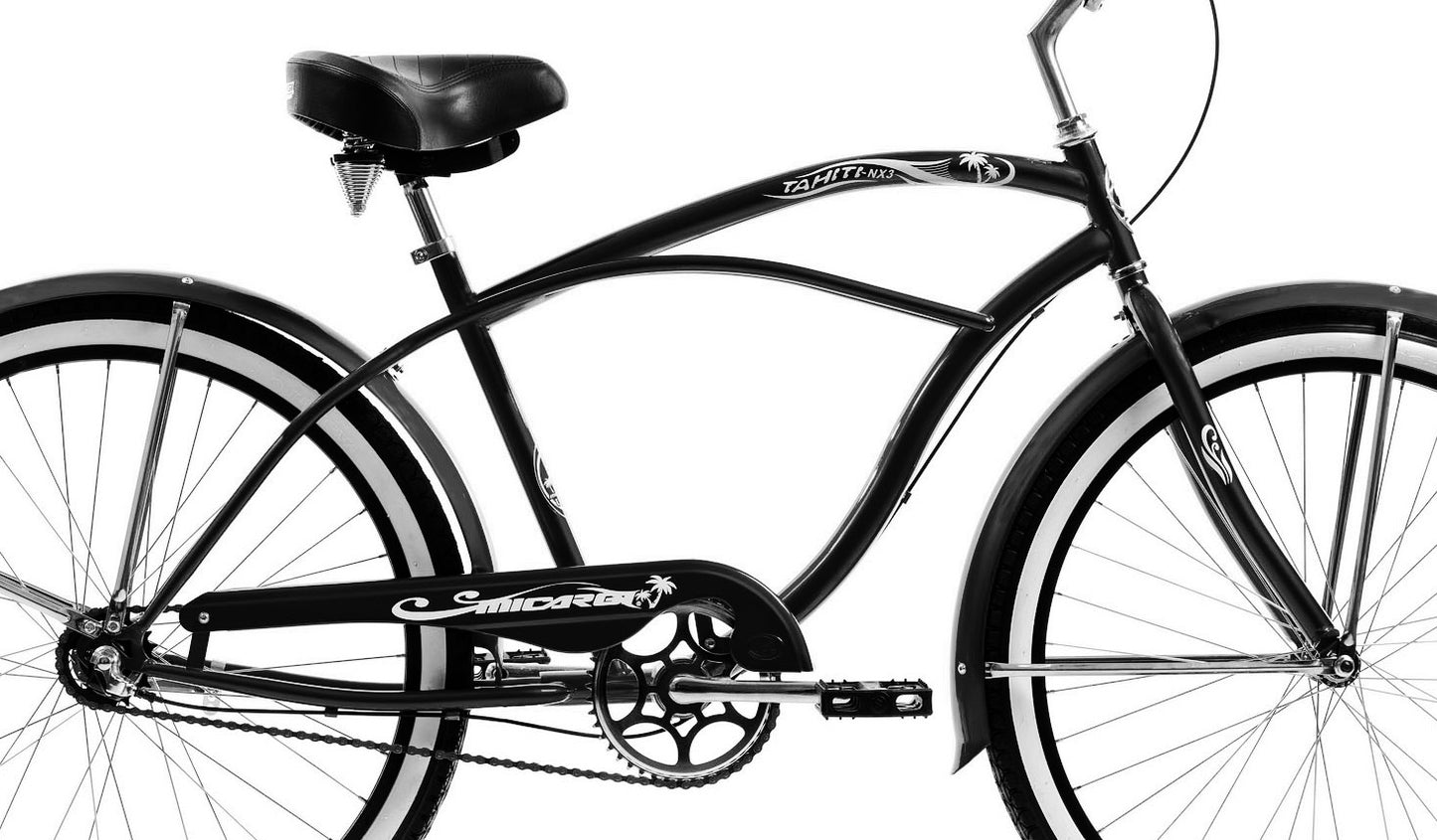 Micargi 26" Cantilever Steel Frame Cruiser w/ Shimano NEXUS INTER 3-Speed Coaster Brake - Matte Black