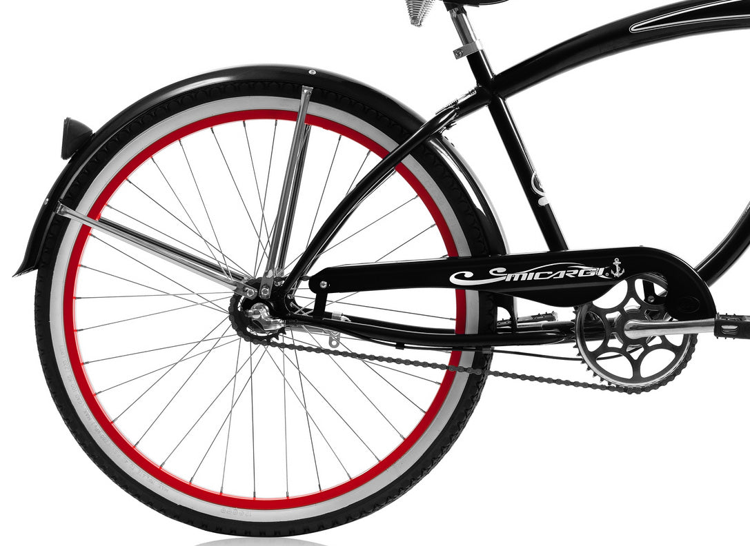 Micargi Rover NX3 26" Large Mono Tube Cruiser w/ Shimano NEXUS INTER 3-Speed Coaster Brake-MatteBlack