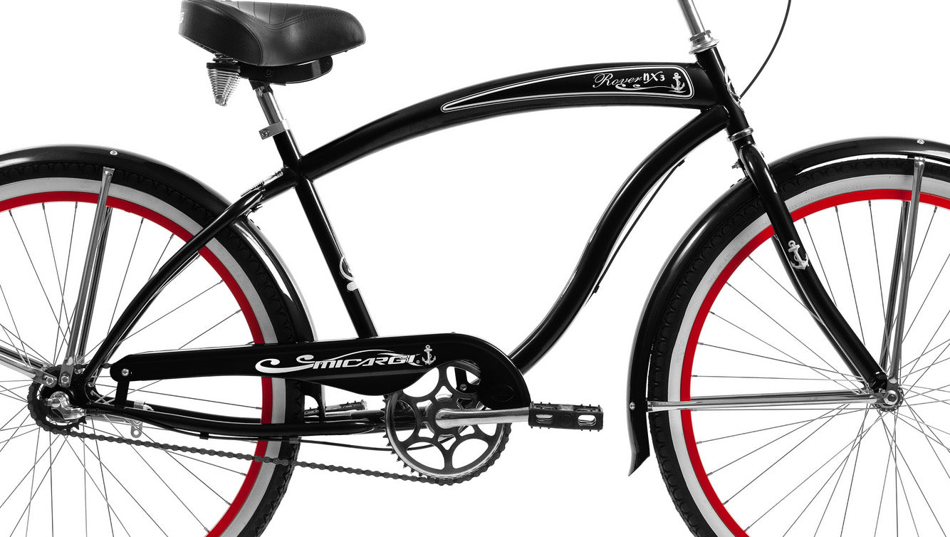 Micargi Rover NX3 26" Large Mono Tube Cruiser w/ Shimano NEXUS INTER 3-Speed Coaster Brake-MatteBlack