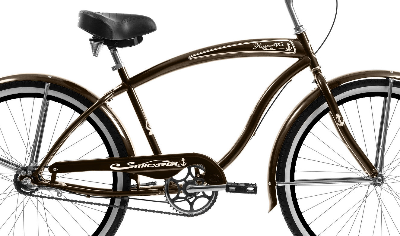 Micargi Rover NX3 26" Large Mono Tube Cruiser w/ Shimano NEXUS INTER 3-Speed Coaster Brake-Brown