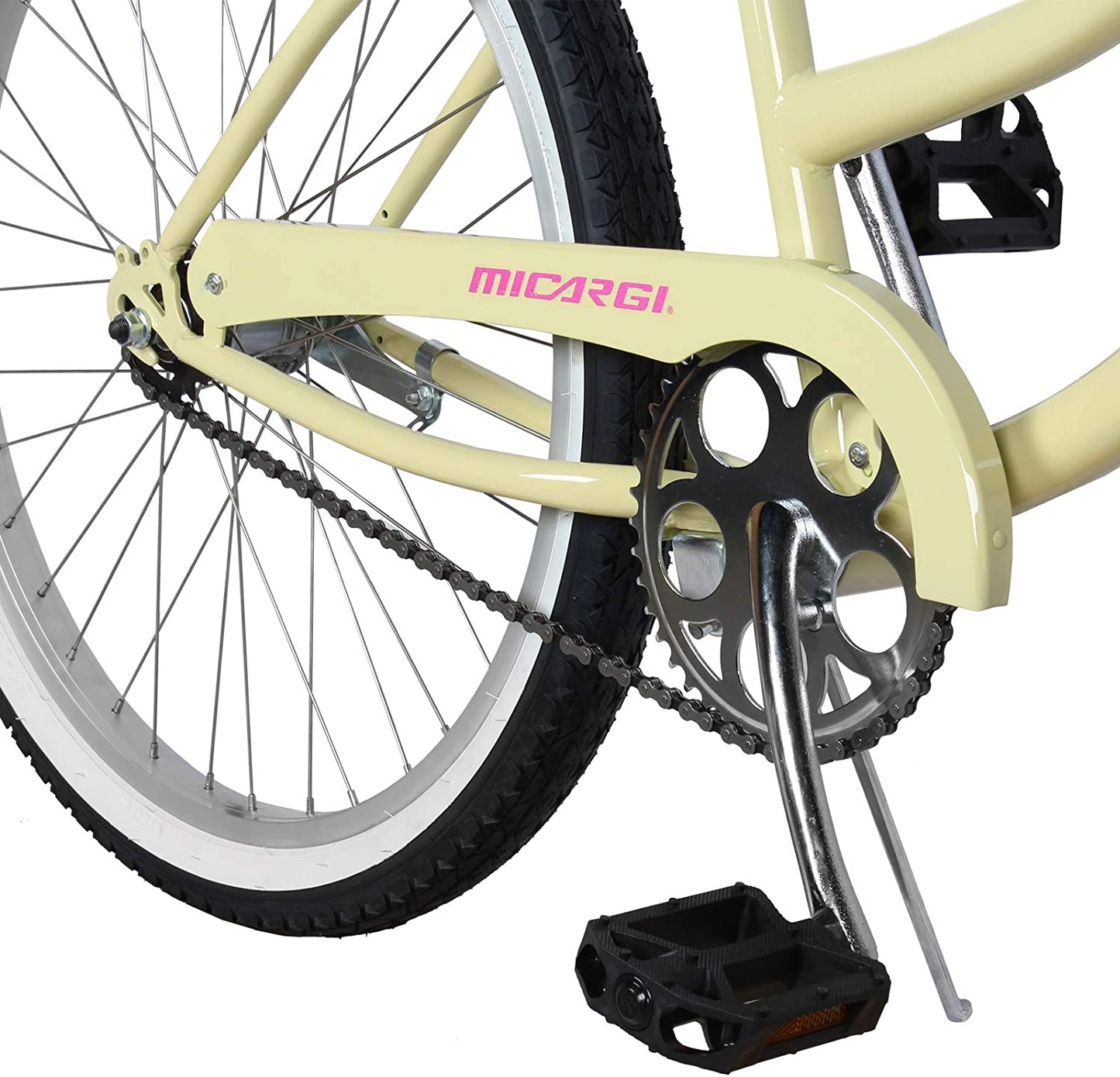 Micargi 24" Cantilever Steel Frame Cruiser w/ Coaster Brake-Vanilla